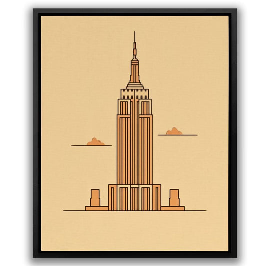 Empire State - Minimalist Wall Art in Black Frame