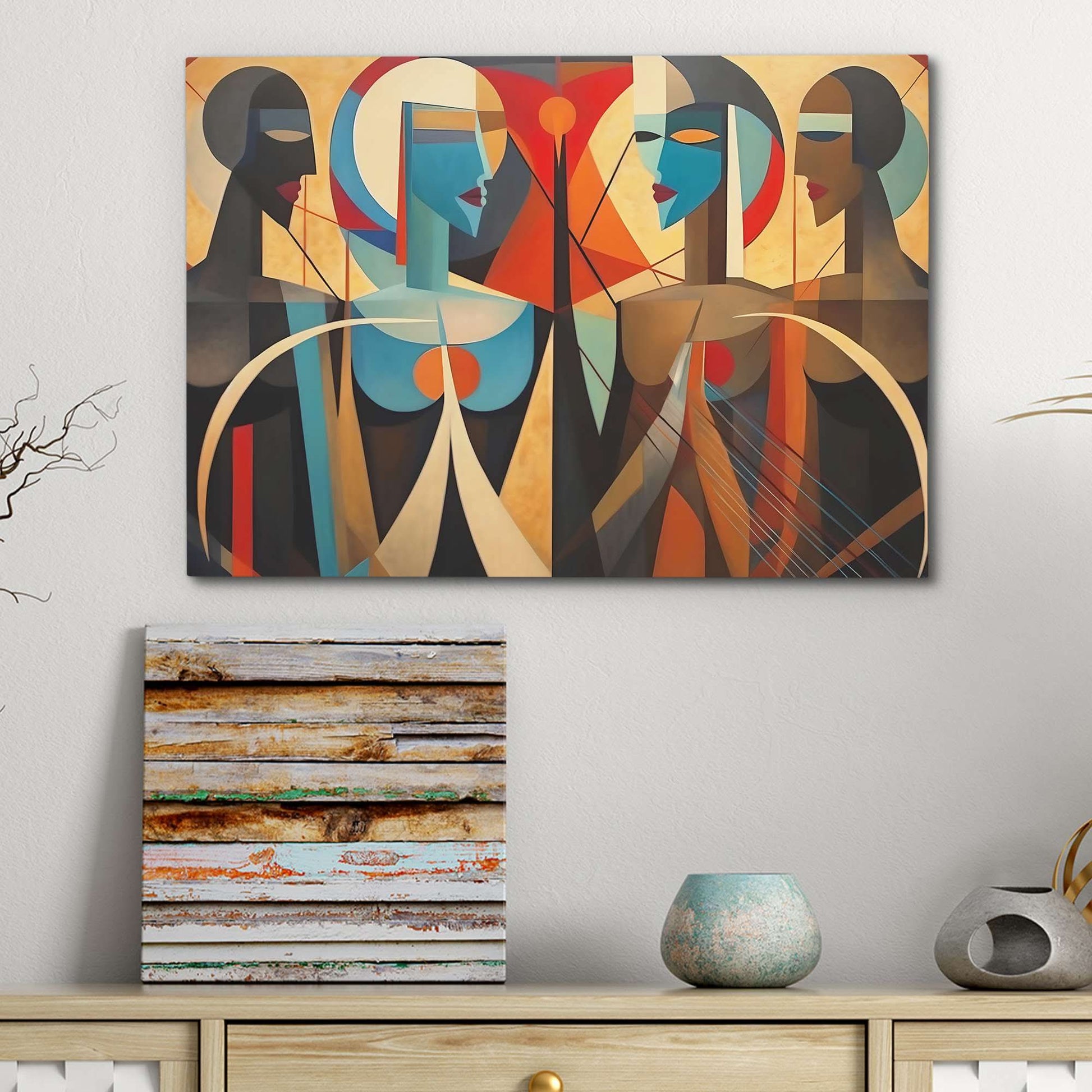 Empowering Discussions - Geometric Canvas Wall Art
