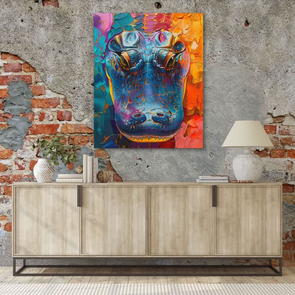 Enchanted Alligator - Alligator Wall Art in Black Frame