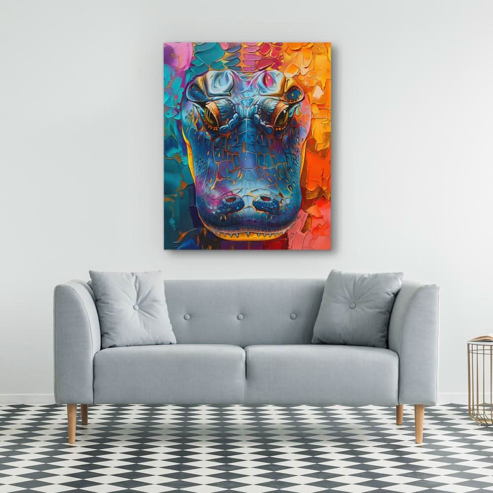 Enchanted Alligator - Blue Wall Art for Home Office