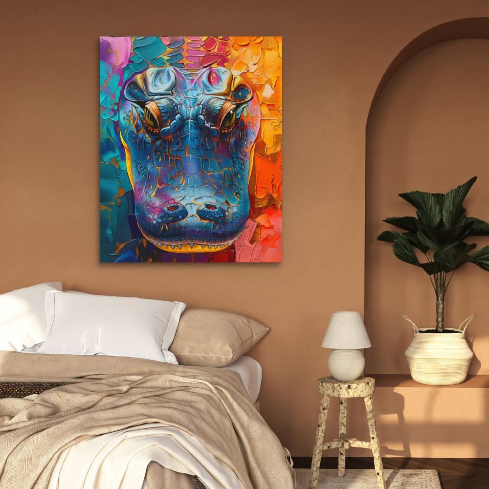 Enchanted Alligator - Abstract Wall Art in Black Frame