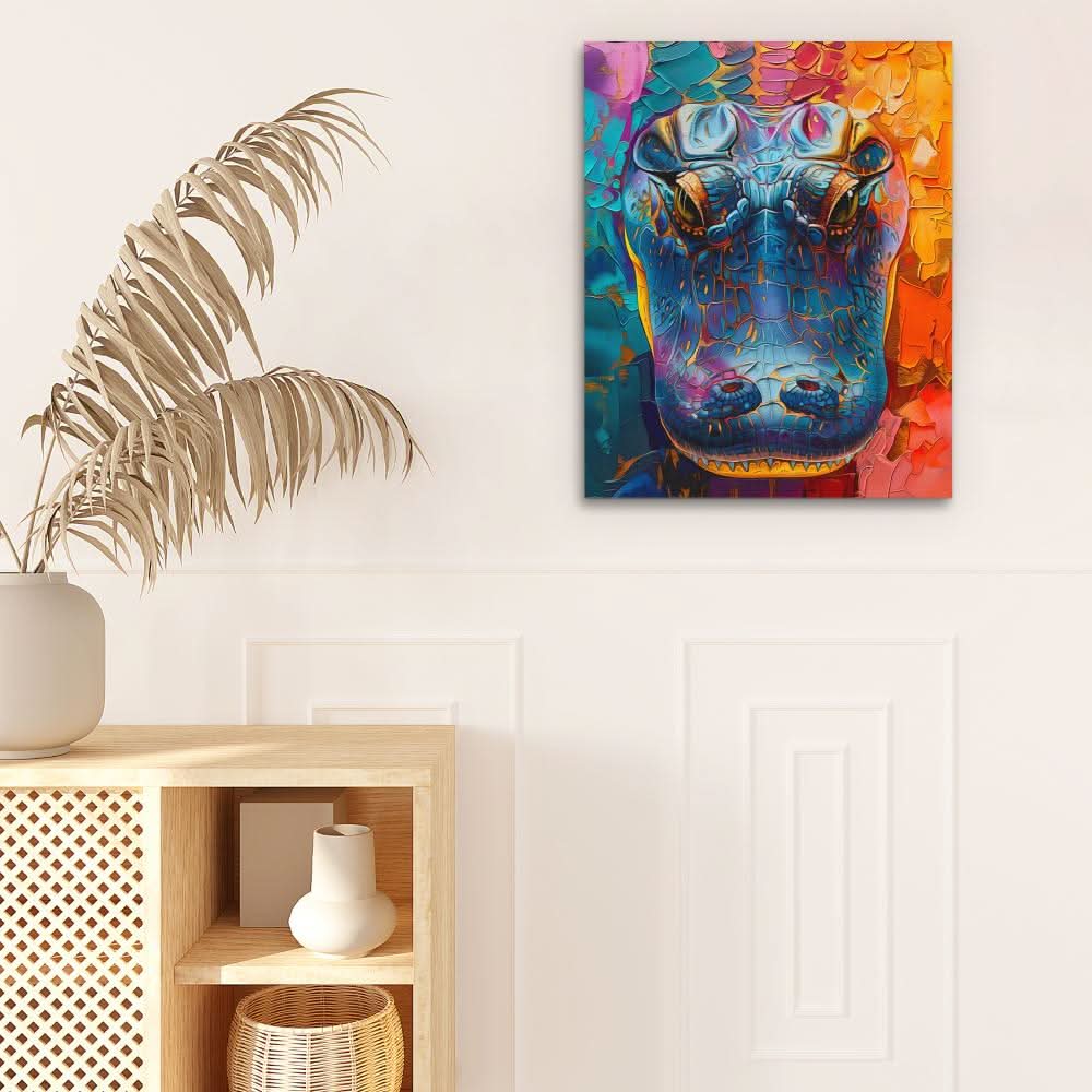 Enchanted Alligator - Blue Canvas Print