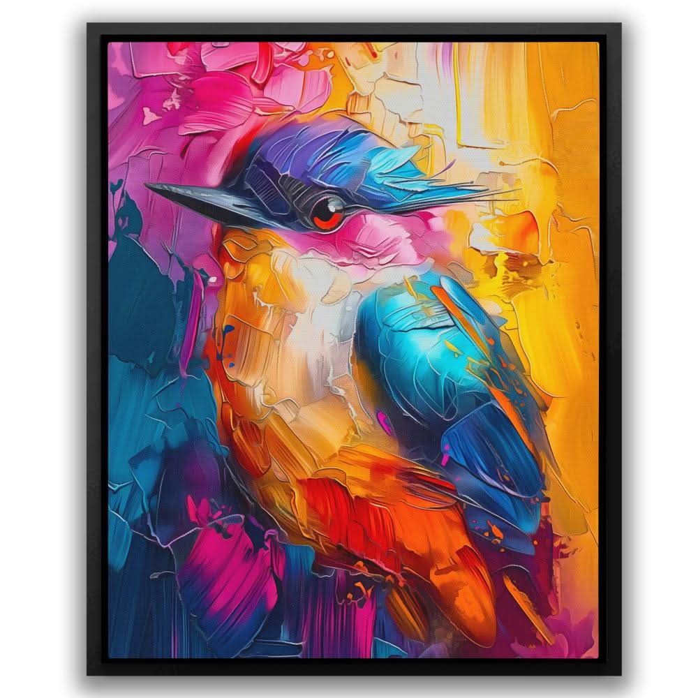 Enchanted Bird - Abstract Blue Canvas Wall Art