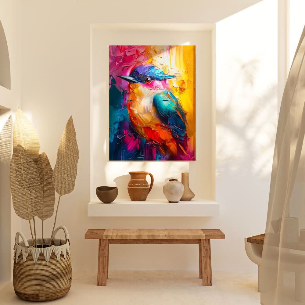 Enchanted Bird - Blue Fuchsia Canvas Print