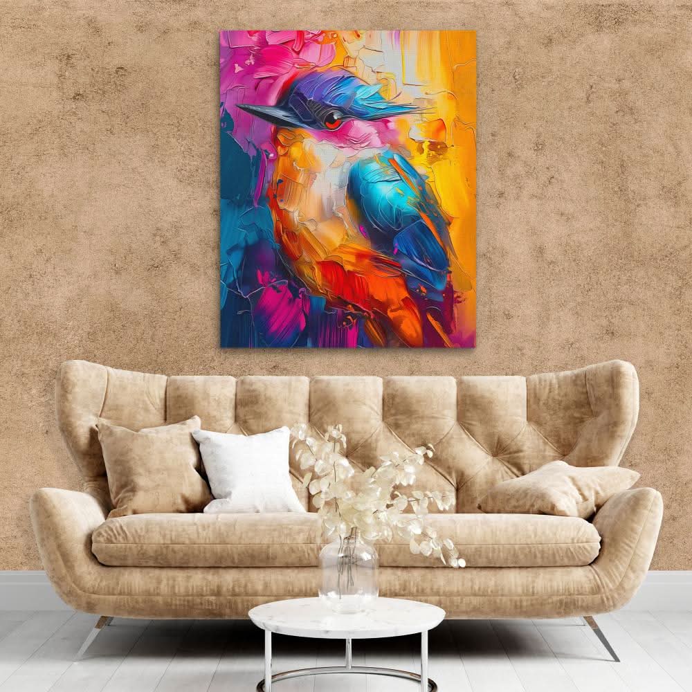 Enchanted Bird - Blue Wall Art for Home Office