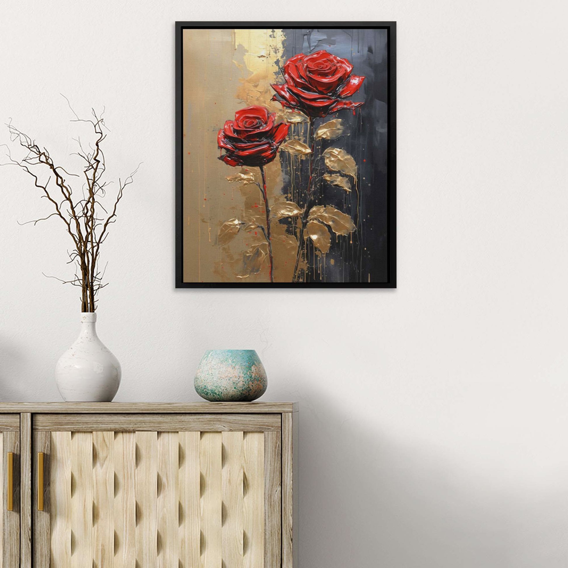 Enchanted Blossoms - Garden Wall Art in Black Frame