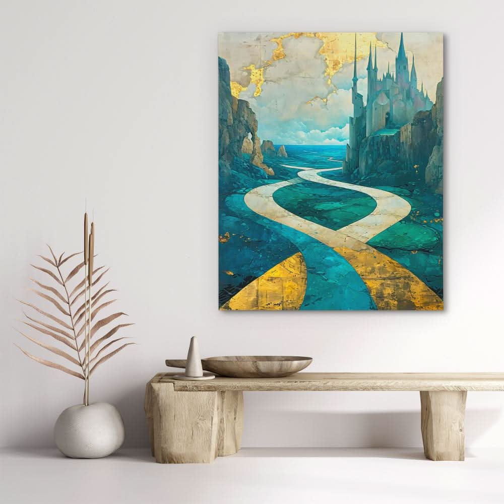 Enchanted Castle Pathway - Large Fantasy Canvas Print