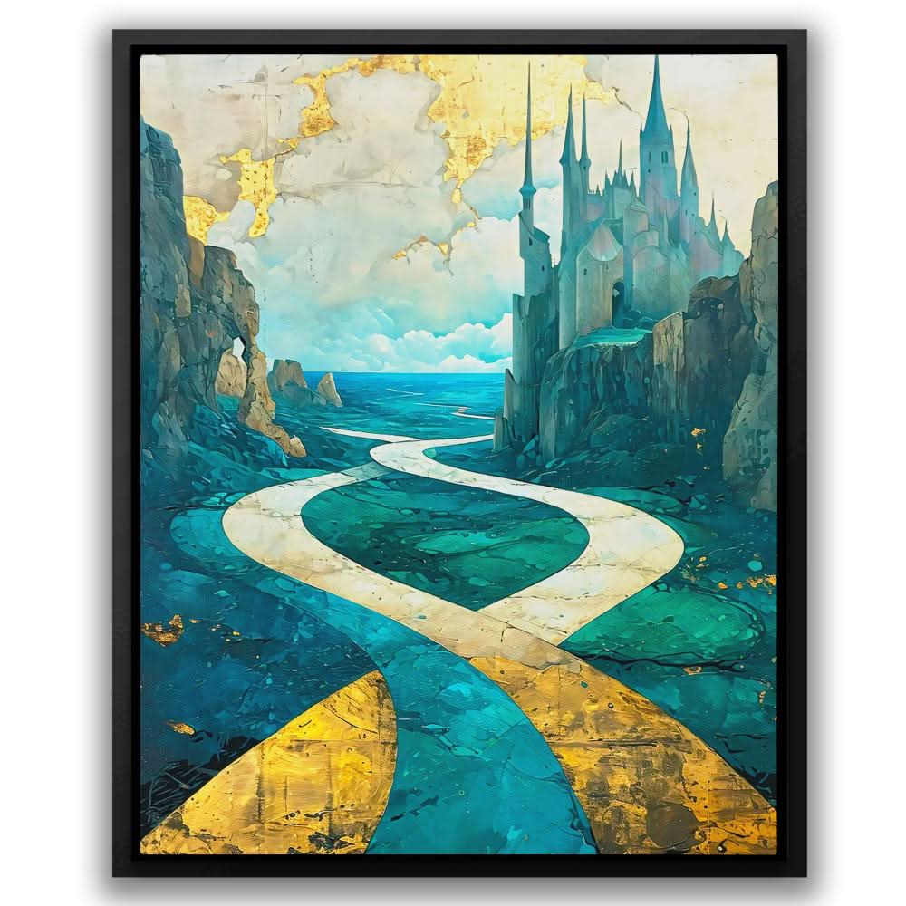 Enchanted Castle Pathway - Gold Wall Art