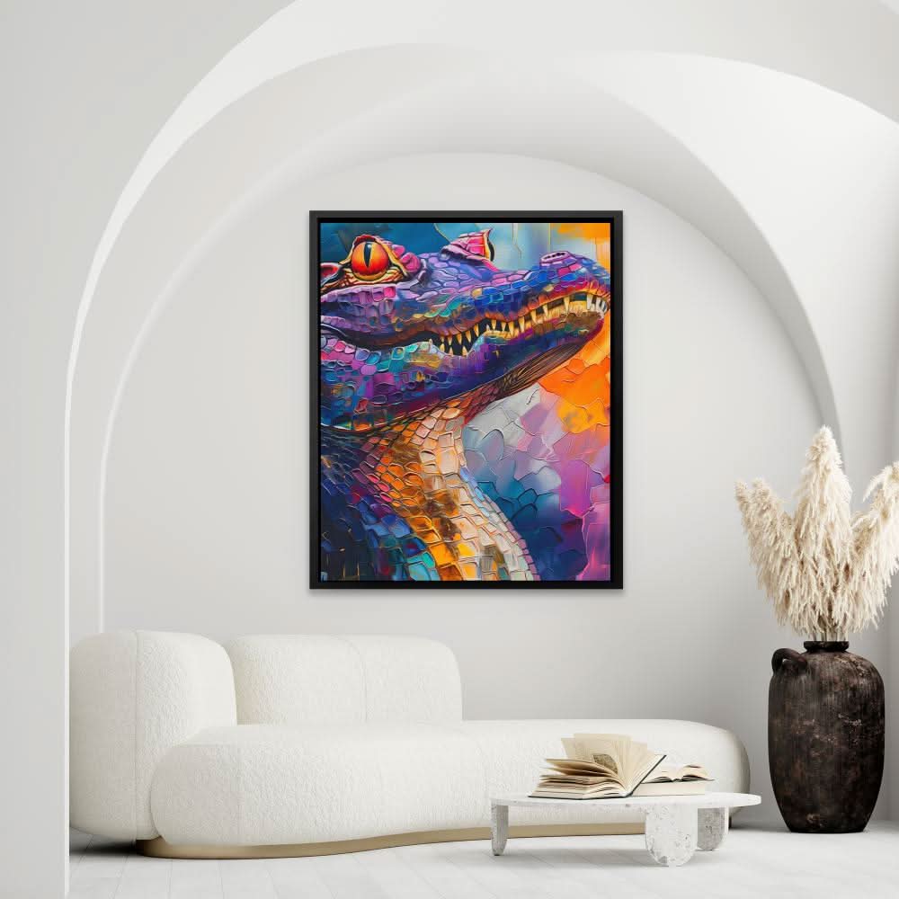 Enchanted Crocodile - Large Abstract Canvas Print