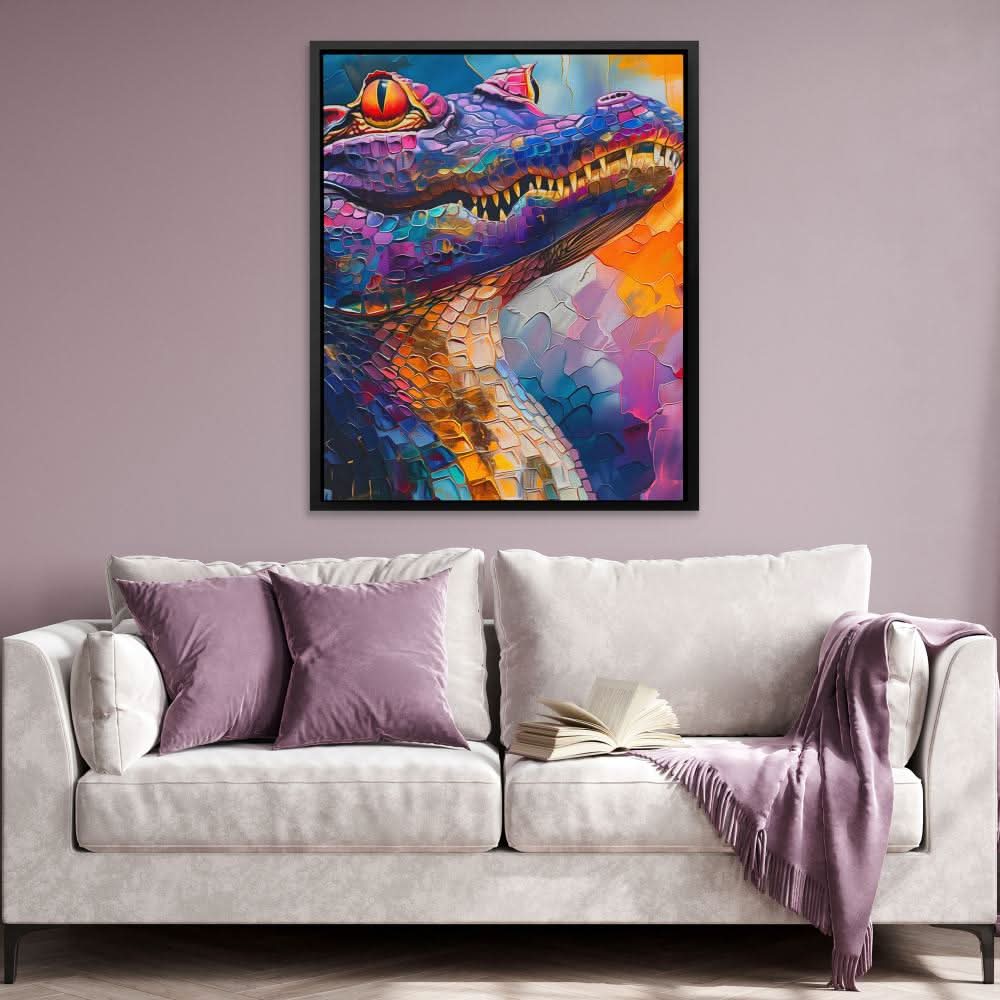 Enchanted Crocodile - Colorful Wall Art for Living Room