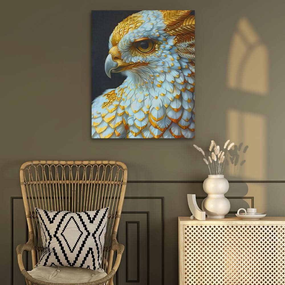 Enchanted Hawk - Bird Wall Art in Black Frame