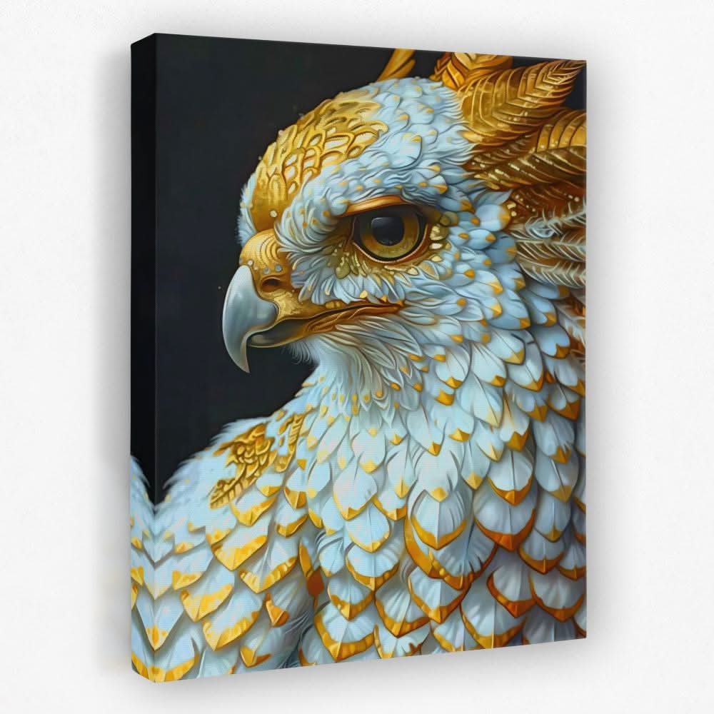 Enchanted Hawk - Abstract Wall Art in Black Frame
