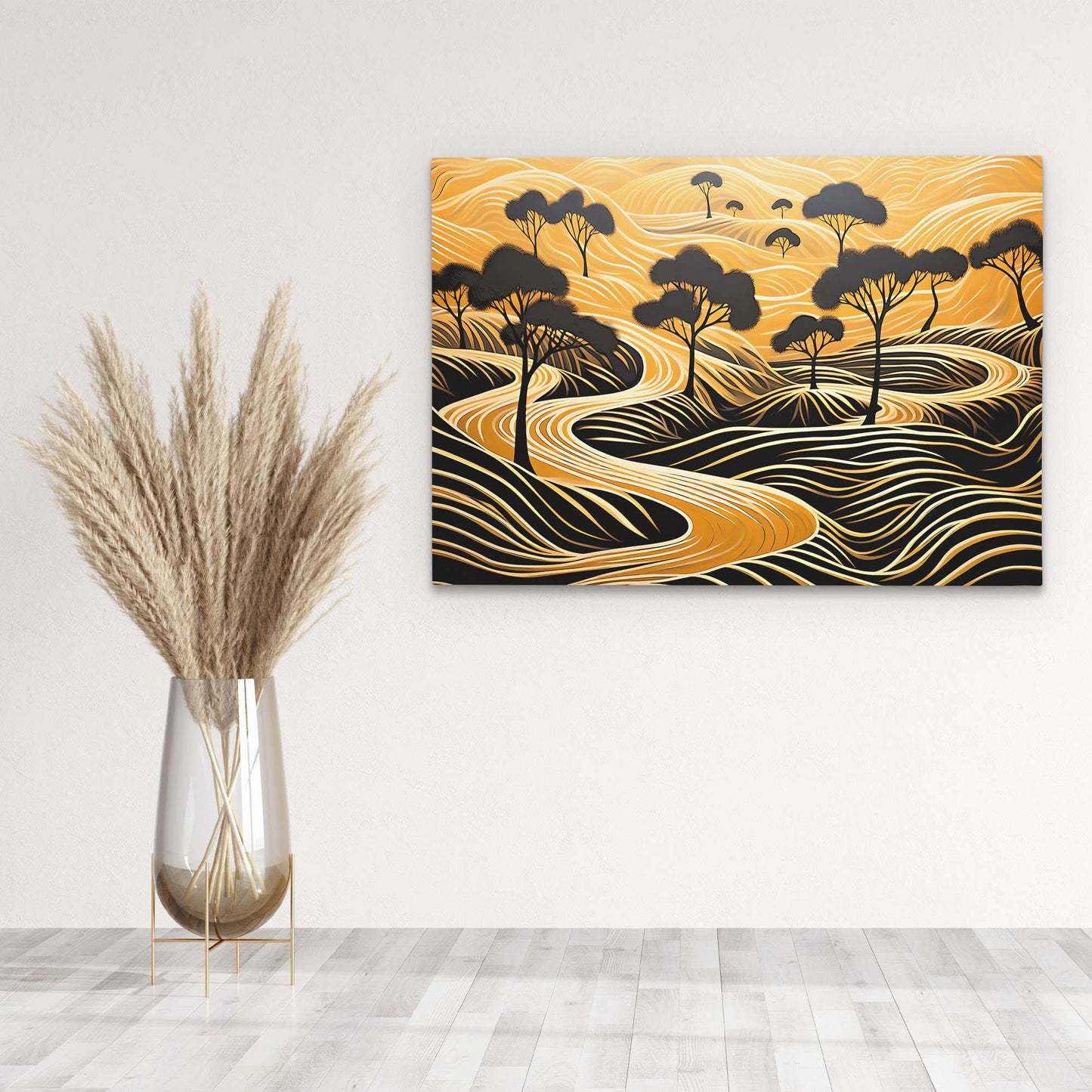 Endless Gold - Black and Gold Canvas Wall Art