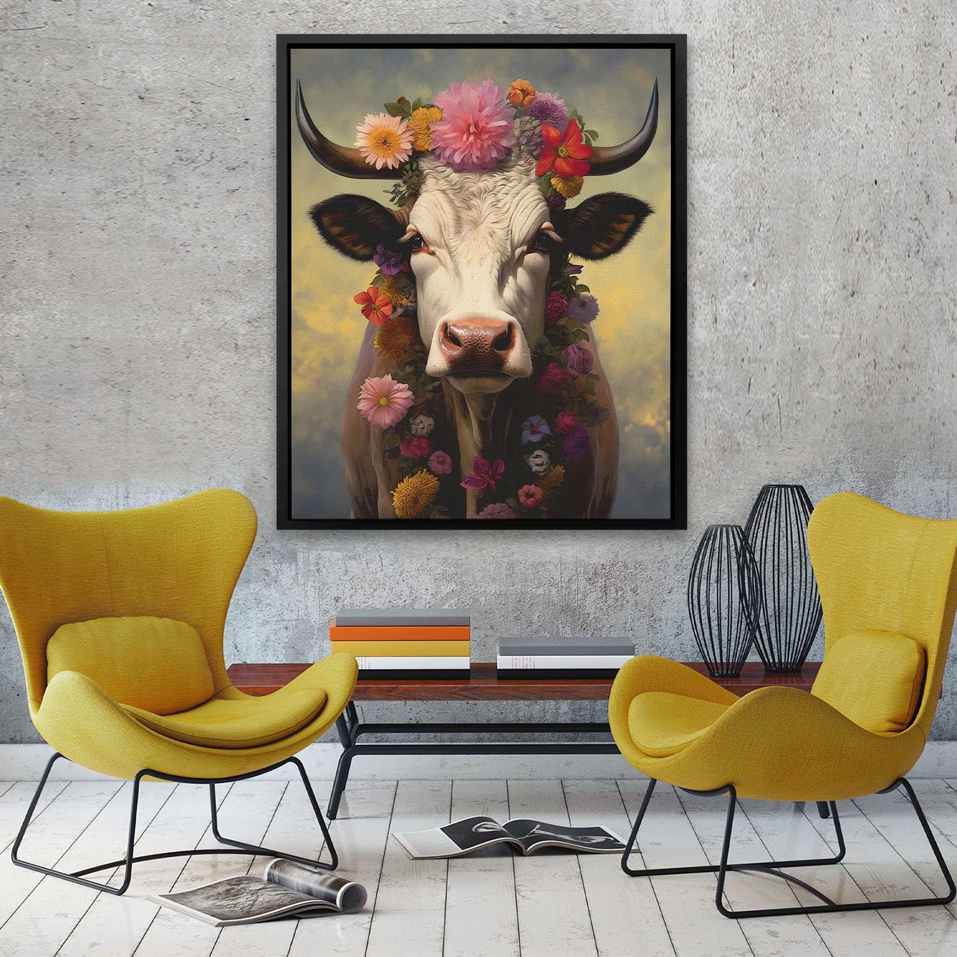 Energetic Pasture - White Wall Art