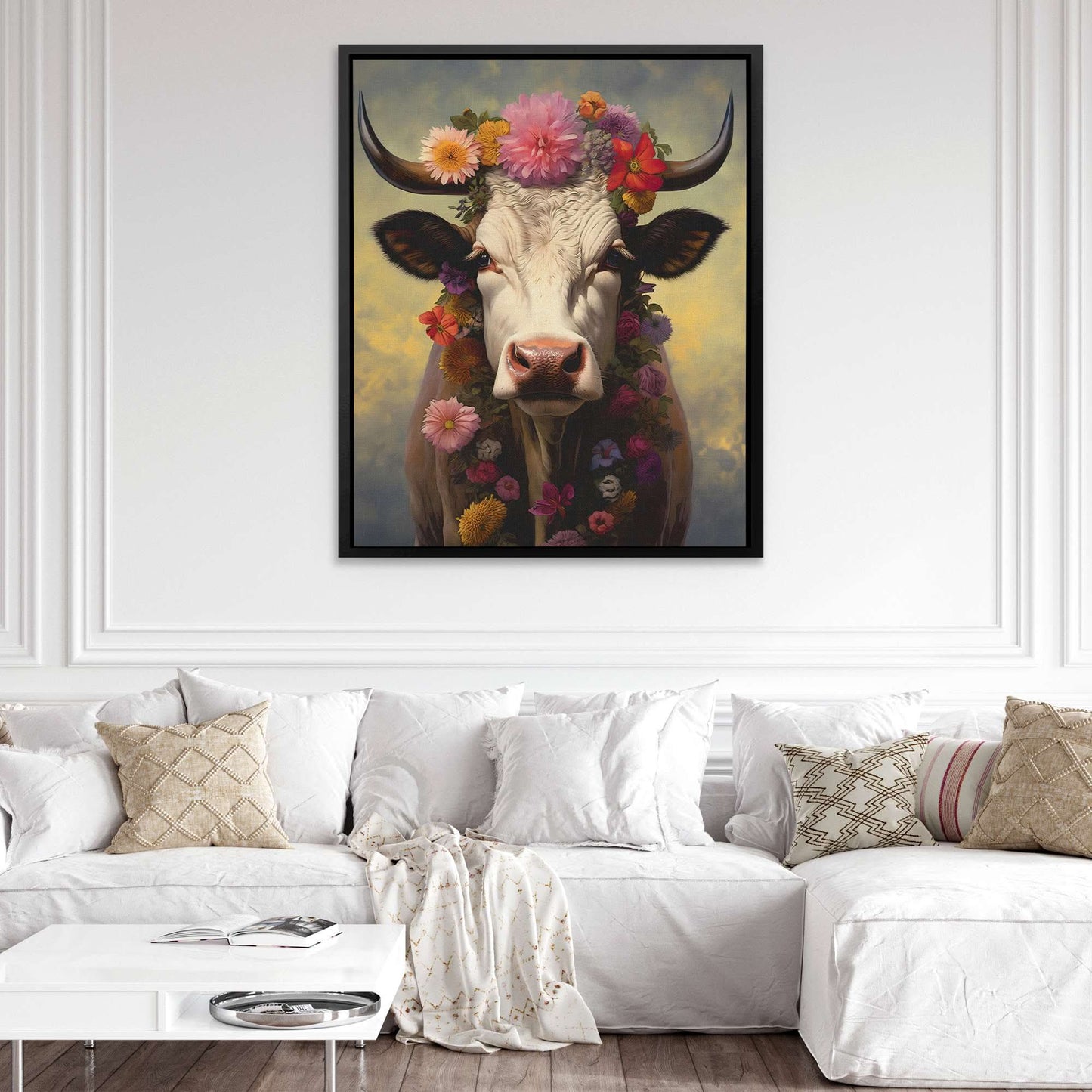Energetic Pasture - White Canvas Wall Art