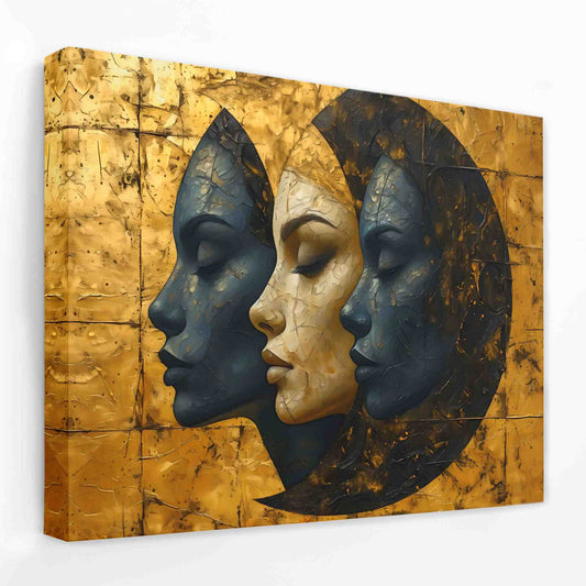 Enigmatic Triplets - Female Canvas Wall Art