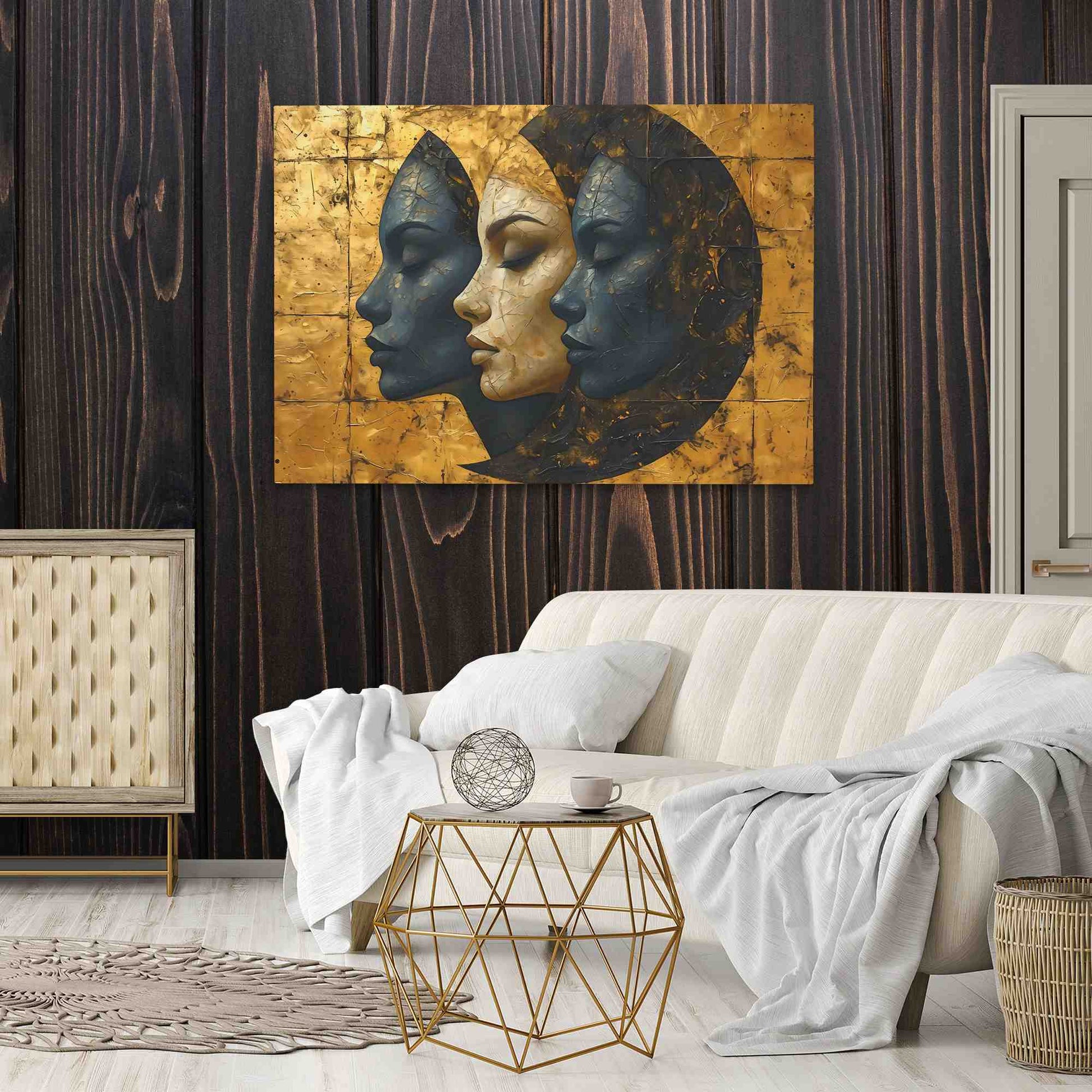Enigmatic Triplets - Large Abstract Canvas Print