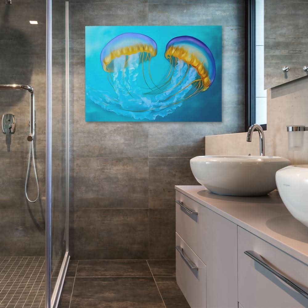 Entangled Jellyfish - Beach House Art for Bathroom