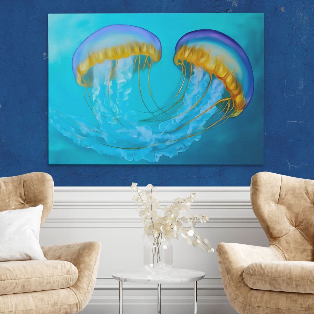 Entangled Jellyfish - Wall Art in Black Frame