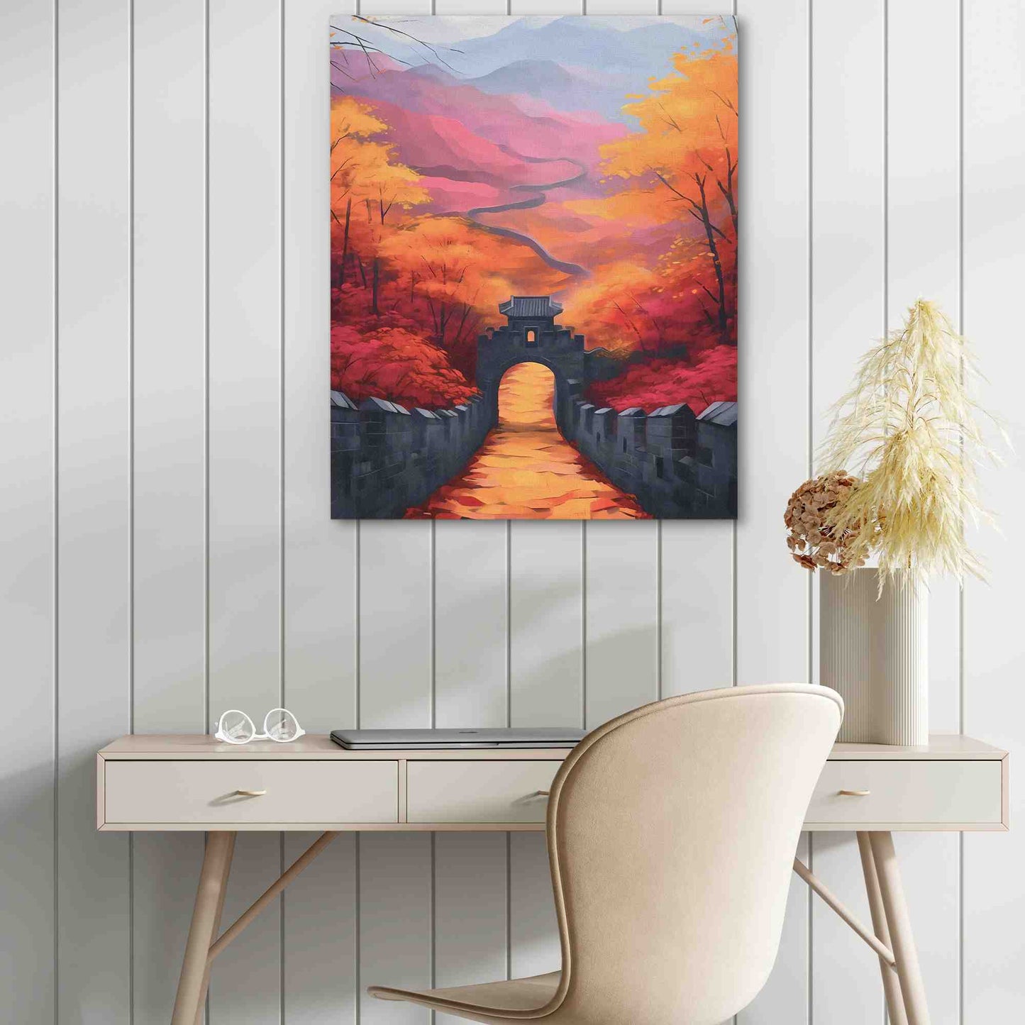 Enter the Great Wall - Orange Wall Art
