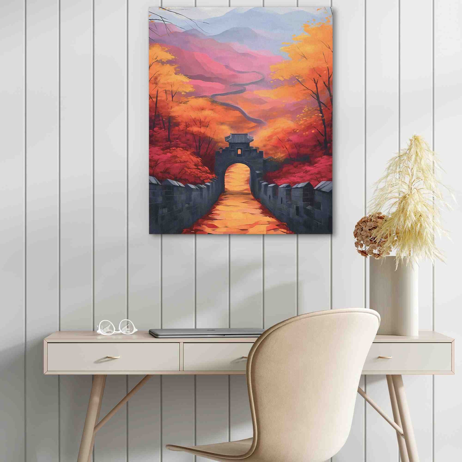 Enter the Great Wall - Orange Wall Art