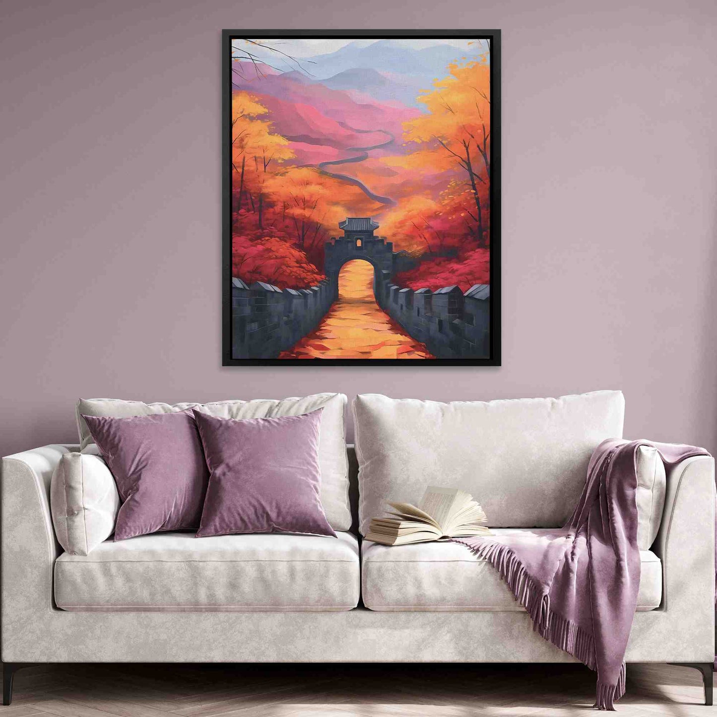 Enter the Great Wall - Wall Art in Black Frame