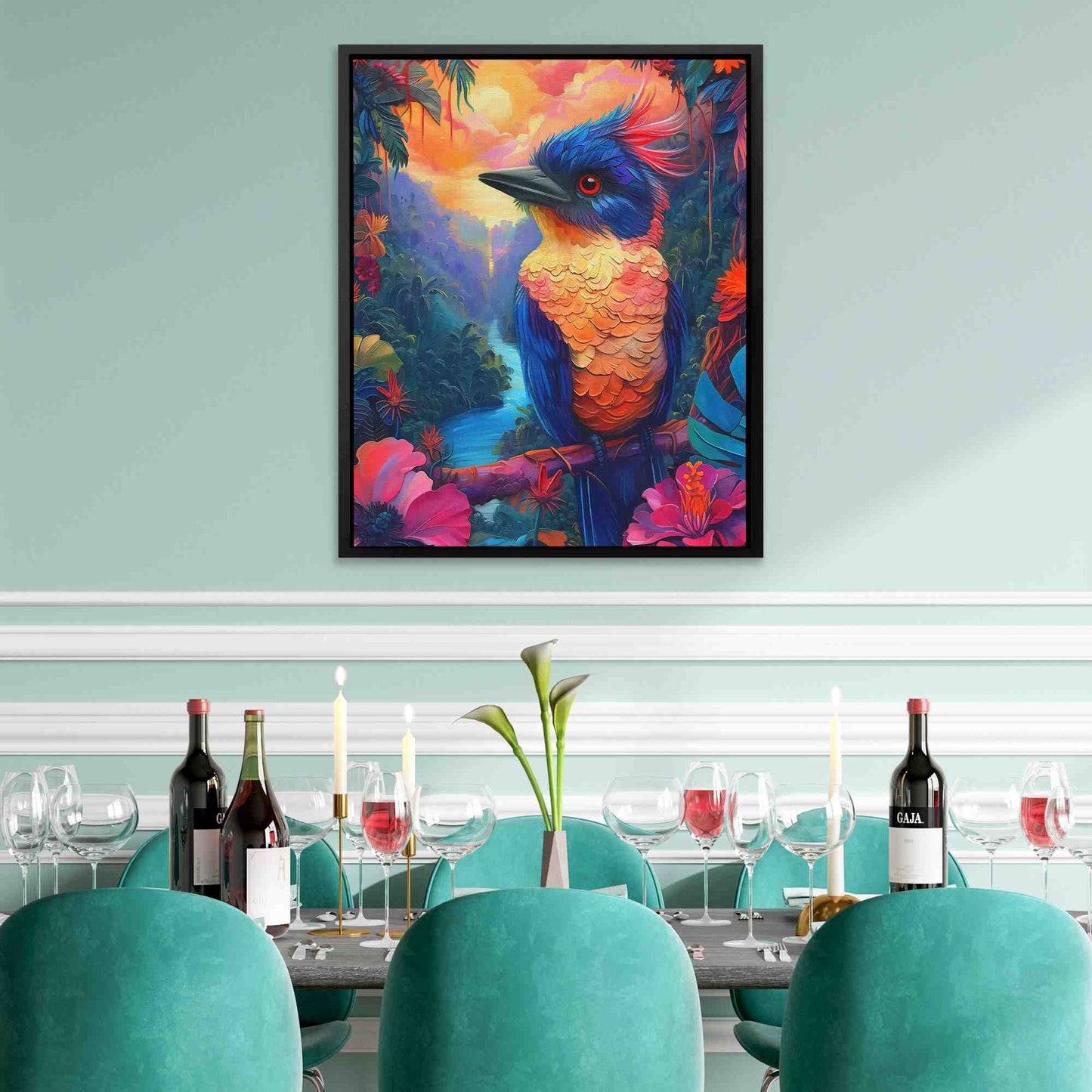 Entrance to Paradise - Maximalist Wall Art in Black Frame