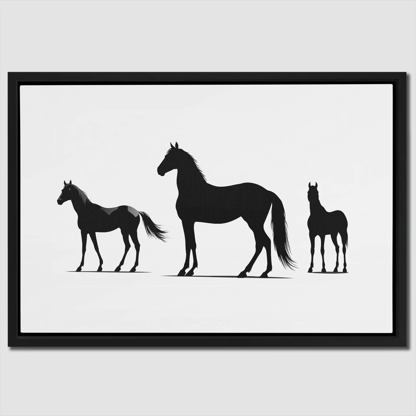 Equestrian Silhouettes - Large Minimalist Canvas Print