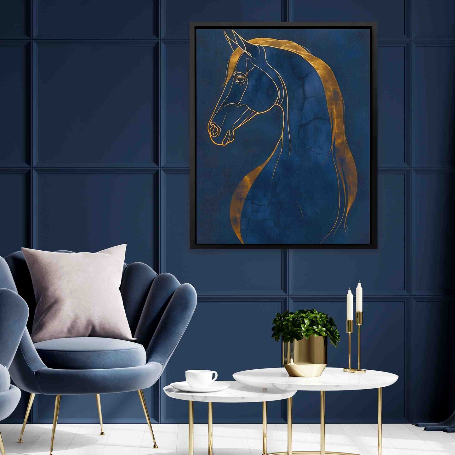Equine Dreams - Horse Wall Art in Black Frame
