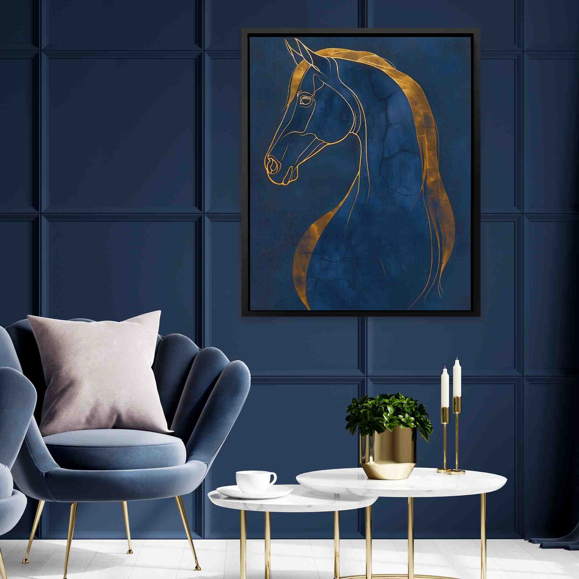 Equine Dreams - Horse Wall Art in Black Frame