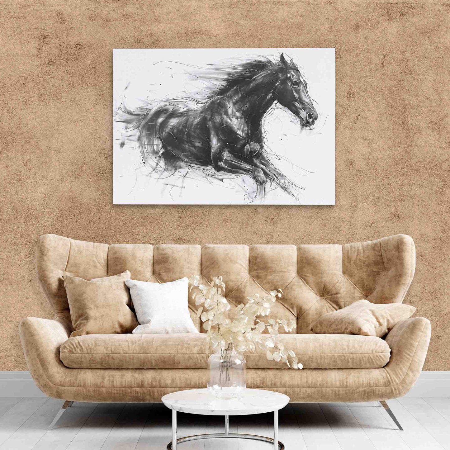 Equine Elegance - Large Abstract Canvas Print