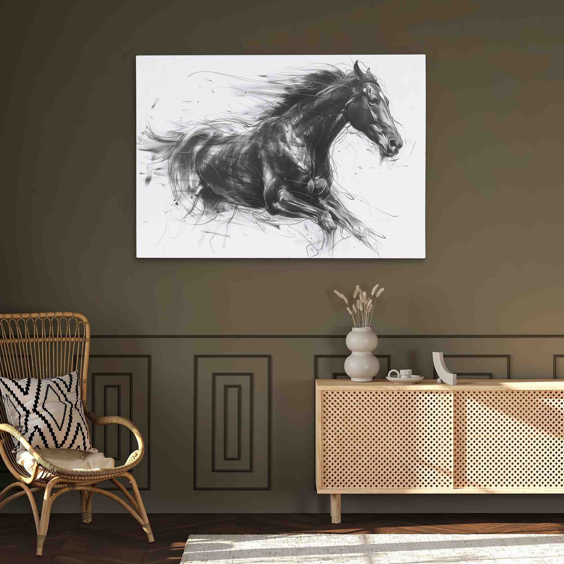 Equine Elegance - Brendan Wall Art in Black Frame