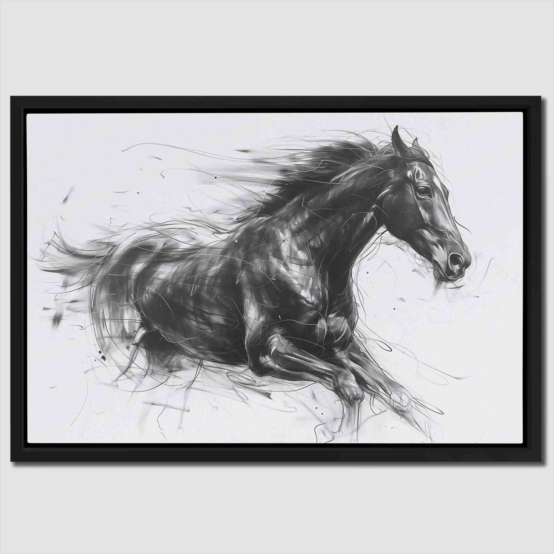 Equine Elegance - Black Brendan Canvas Print