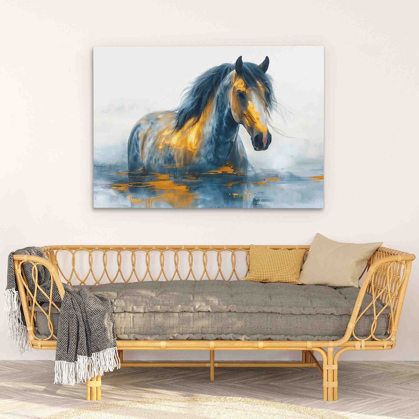 Equine Odyssey - Abstract Wall Art in Black Frame