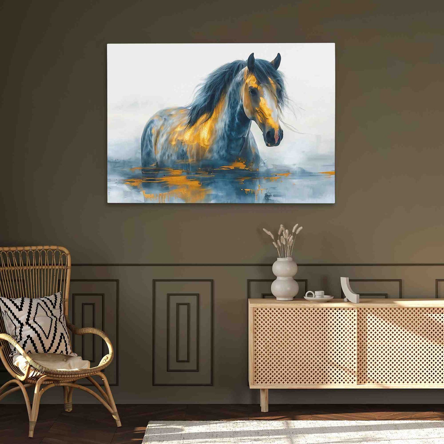 Equine Odyssey - Country and Farm Wall Art in Black Frame