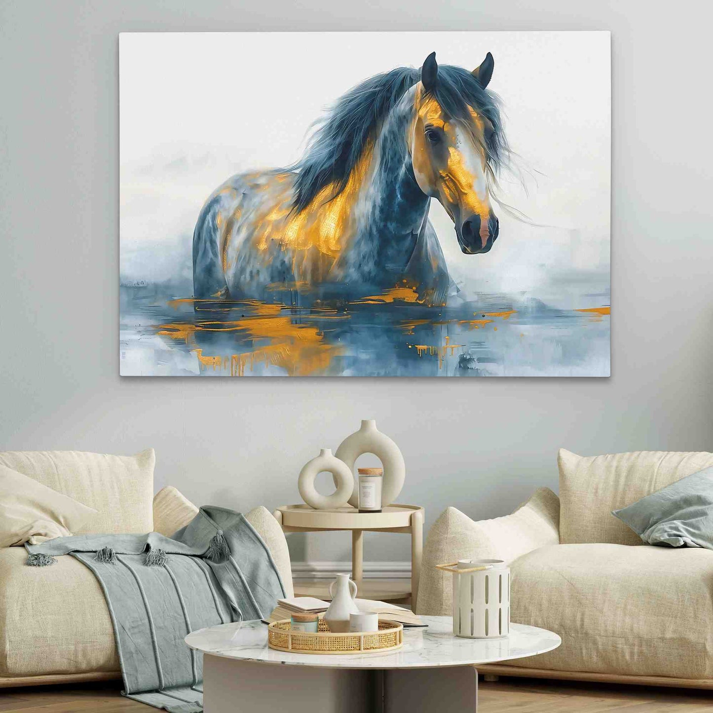 Equine Odyssey - Blue Wall Art