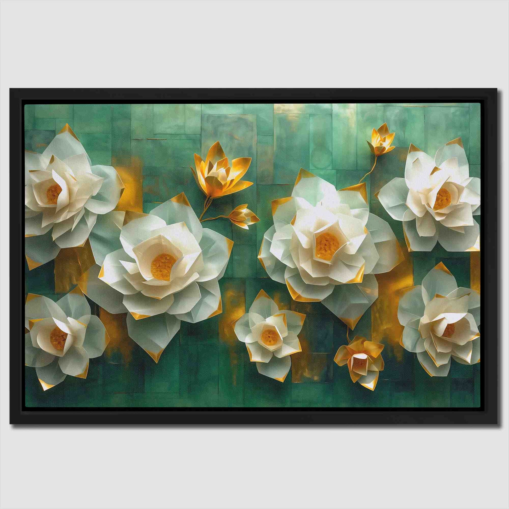Essence of Elegance - Gold Floral Canvas Print