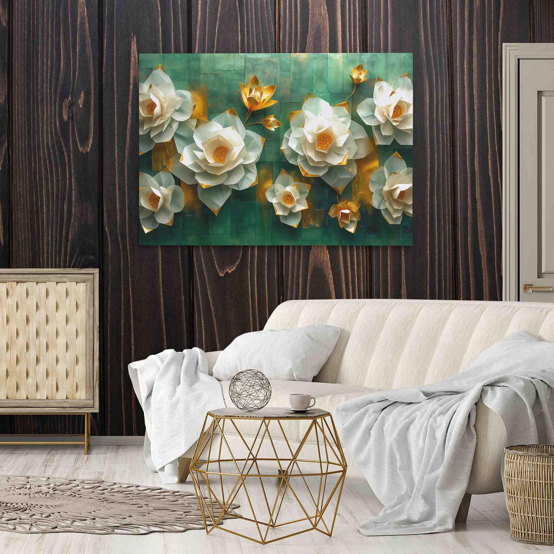 Essence of Elegance - Floral Wall Art in Black Frame
