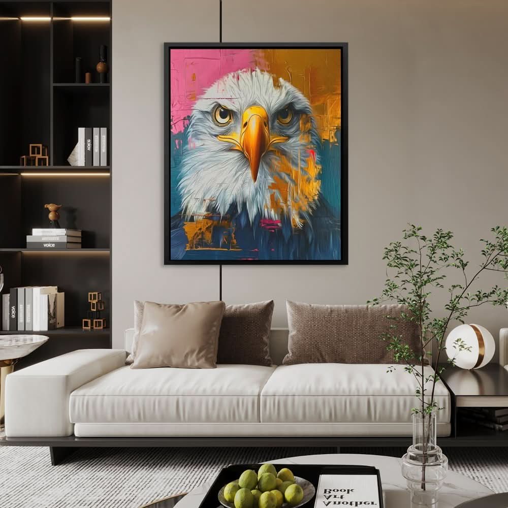 Eternal  Eagle - Contemporary Gold Canvas Wall Art