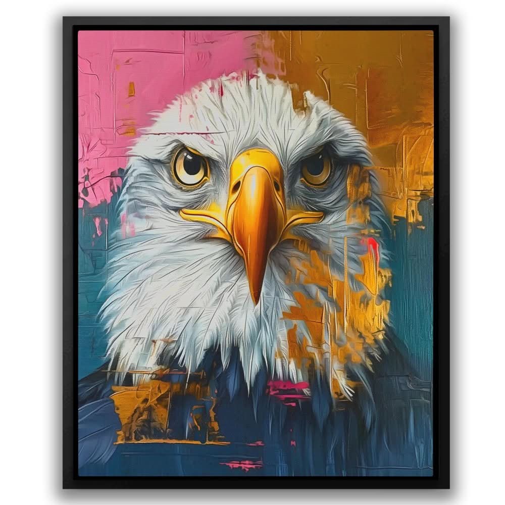 Eternal  Eagle - Abstract Wall Art in Black Frame