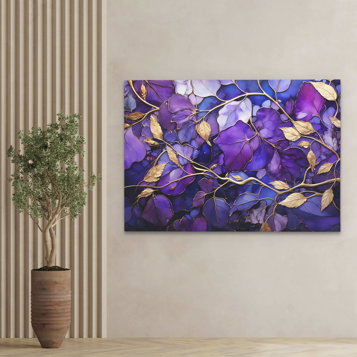 Eternal Garden - Gold Floral Canvas Print