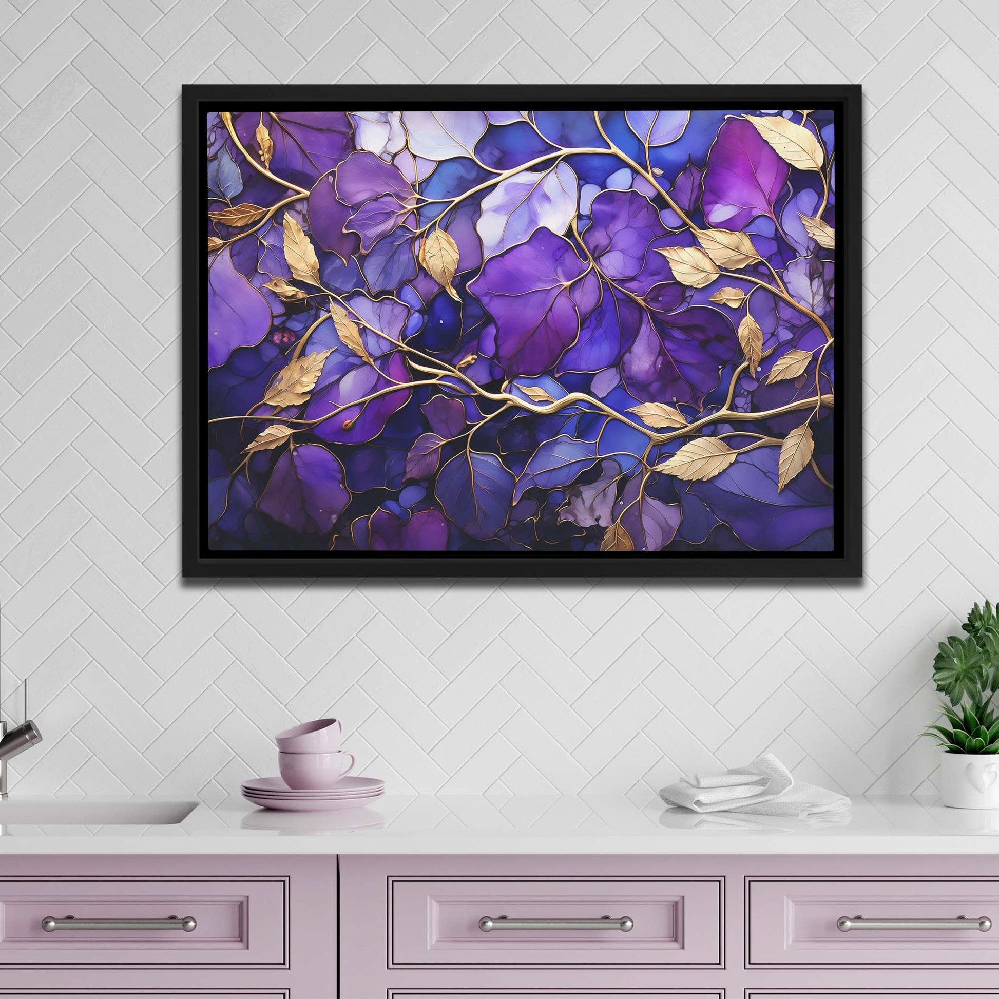 Eternal Garden - Gold Wall Art for Kitchen
