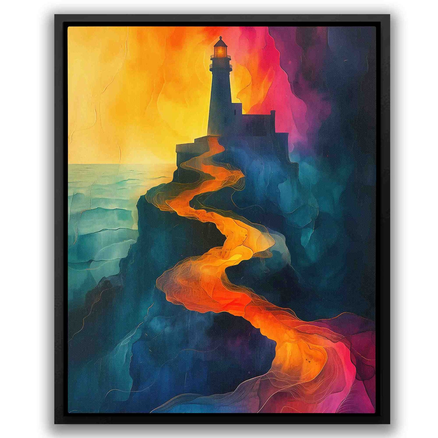 Eternal Lighthouse - Colorful Lighthouse Canvas Print