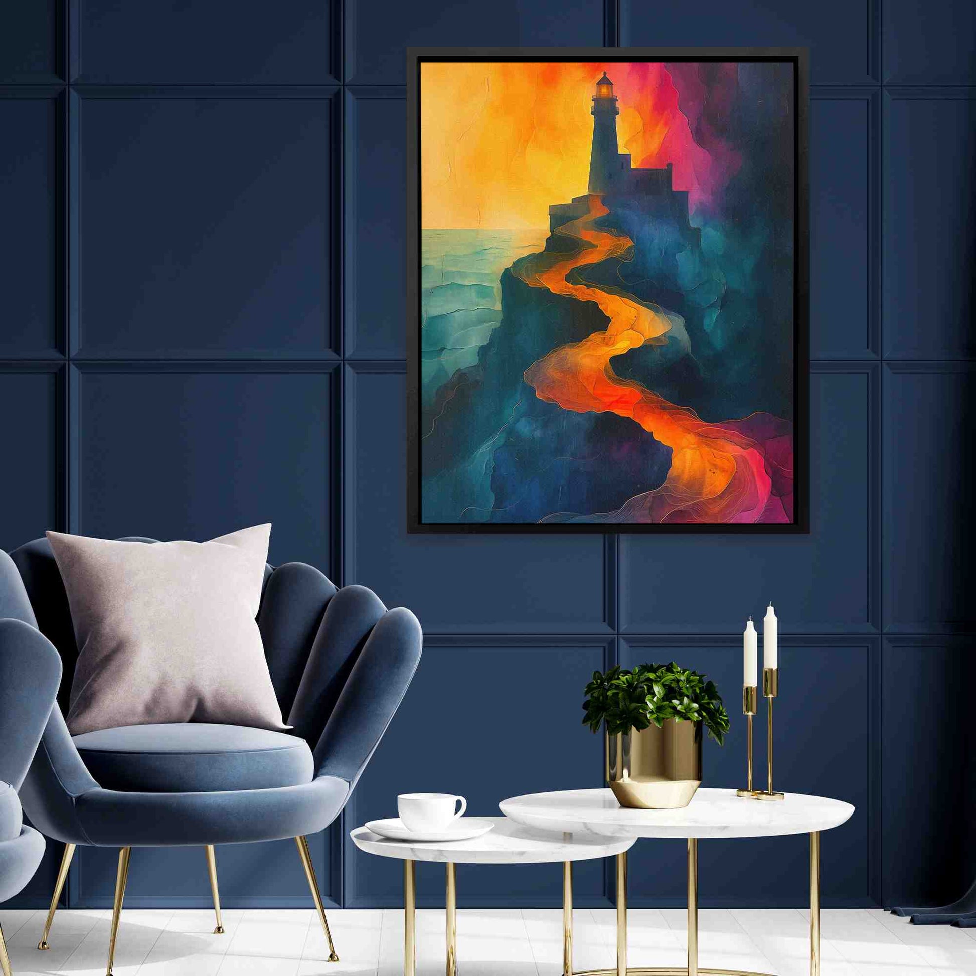 Eternal Lighthouse - Large Watercolor Canvas Print