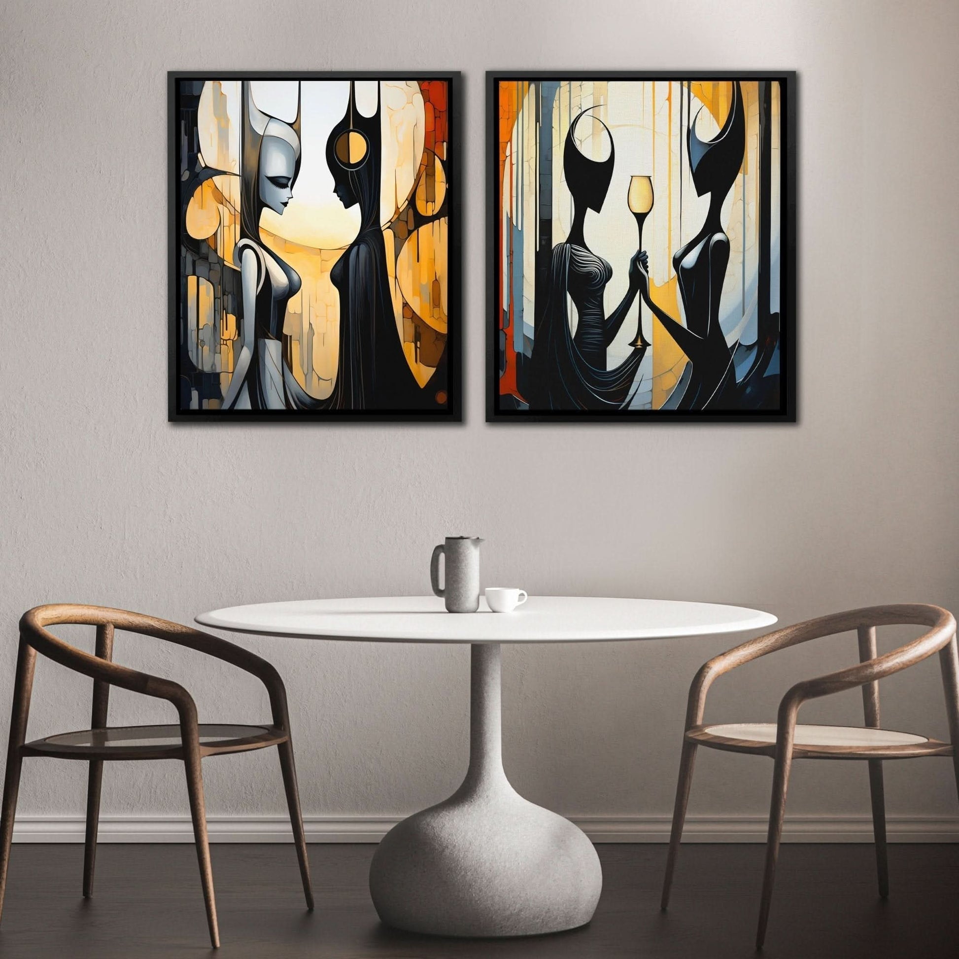 Eternal Queen's (2) Set - Large Abstract Canvas Print