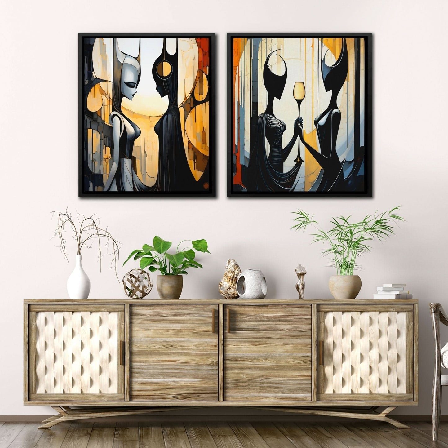 Eternal Queen's (2) Set - Earth Tones Couples Canvas Print