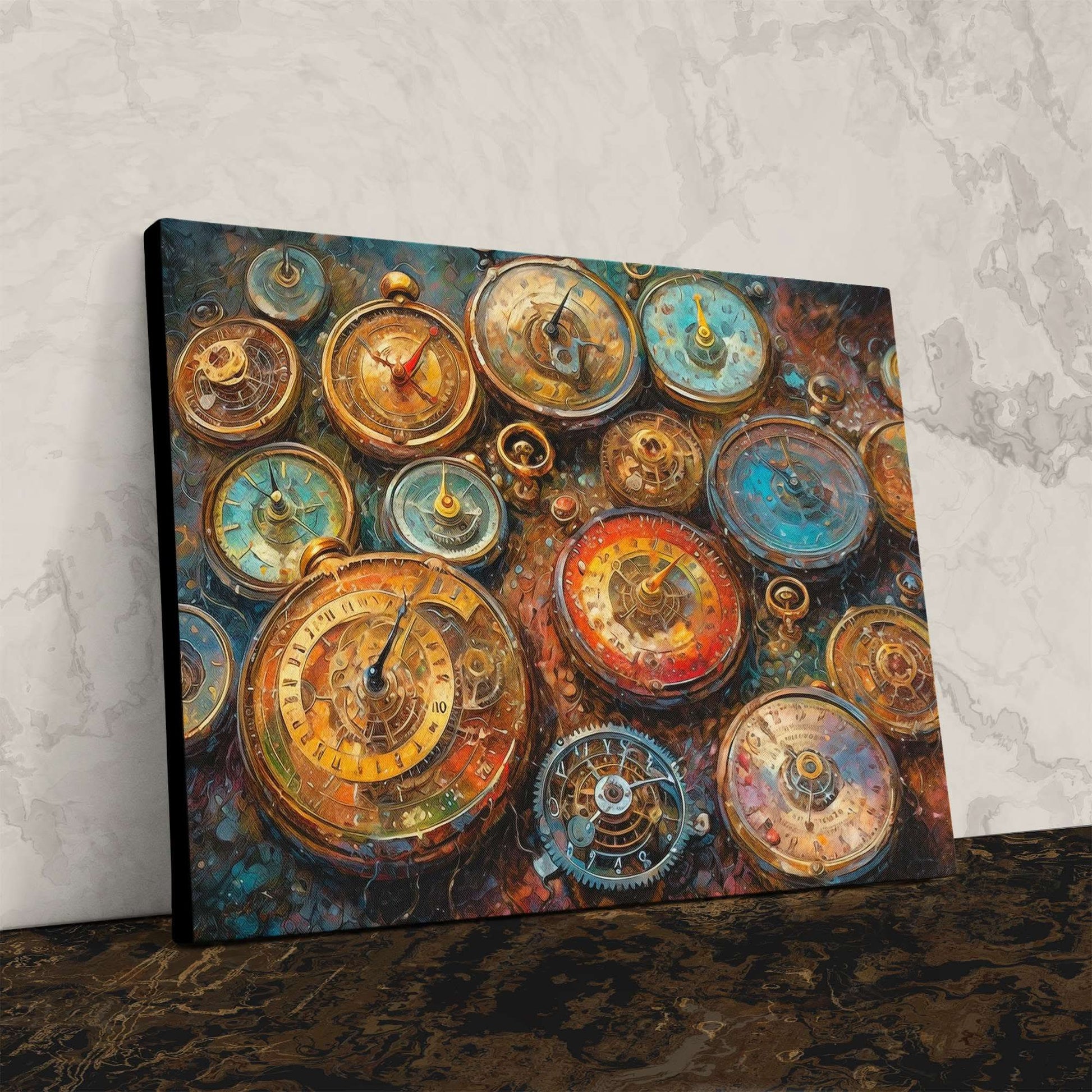 Eternal Ticking - Blue Canvas Print