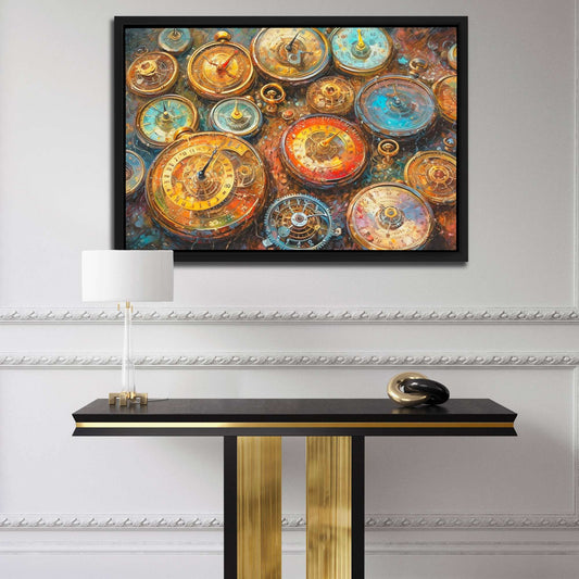 Eternal Ticking - Abstract Wall Art in Black Frame
