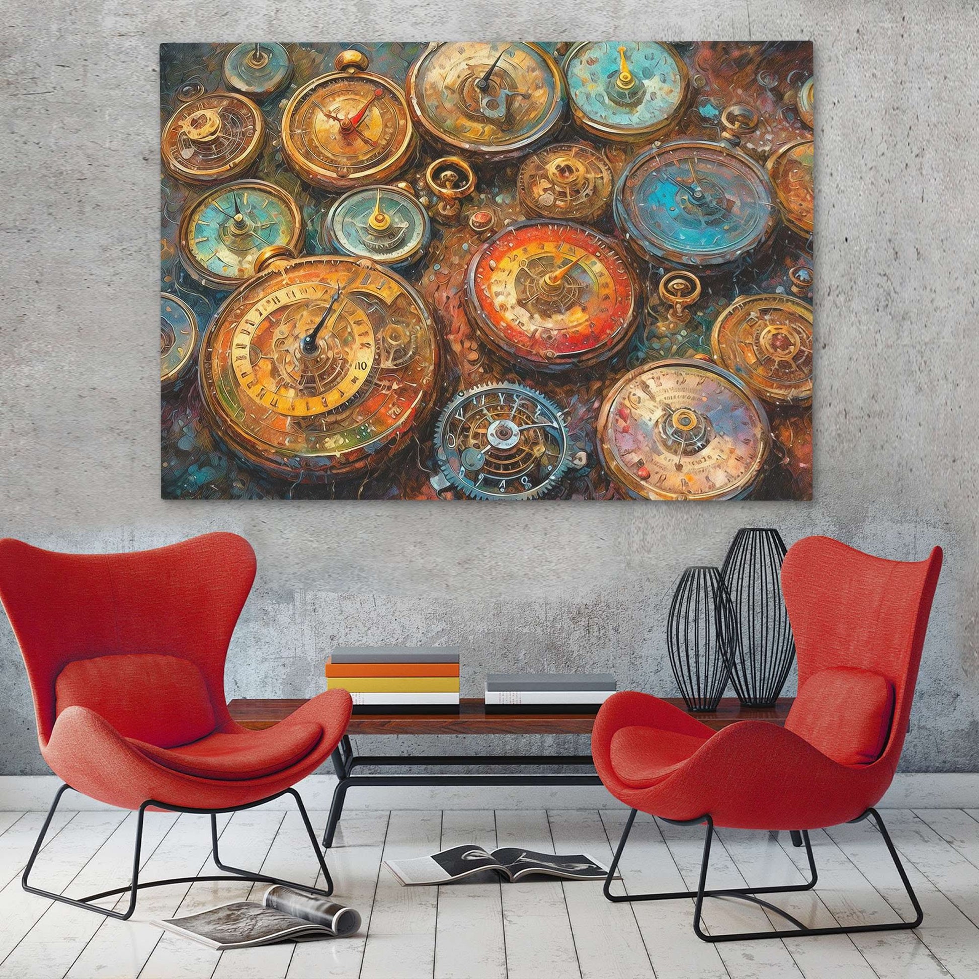 Eternal Ticking - Clock Wall Art in Black Frame