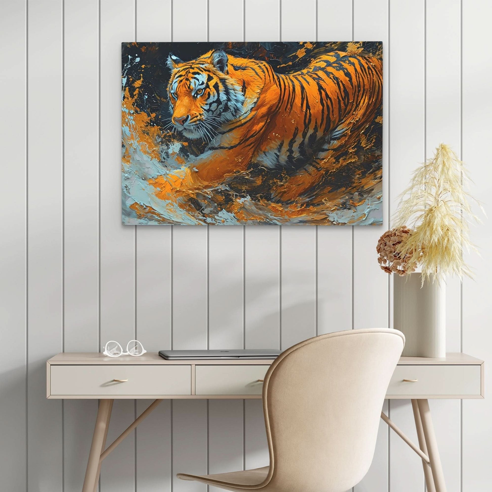Eternal Tiger - Big Cat Wall Art in Black Frame